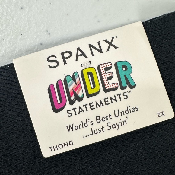 NWT Spanx Under Statements Thong Panties Very Black Perforated Style 40040R 2X - Picture 5 of 10